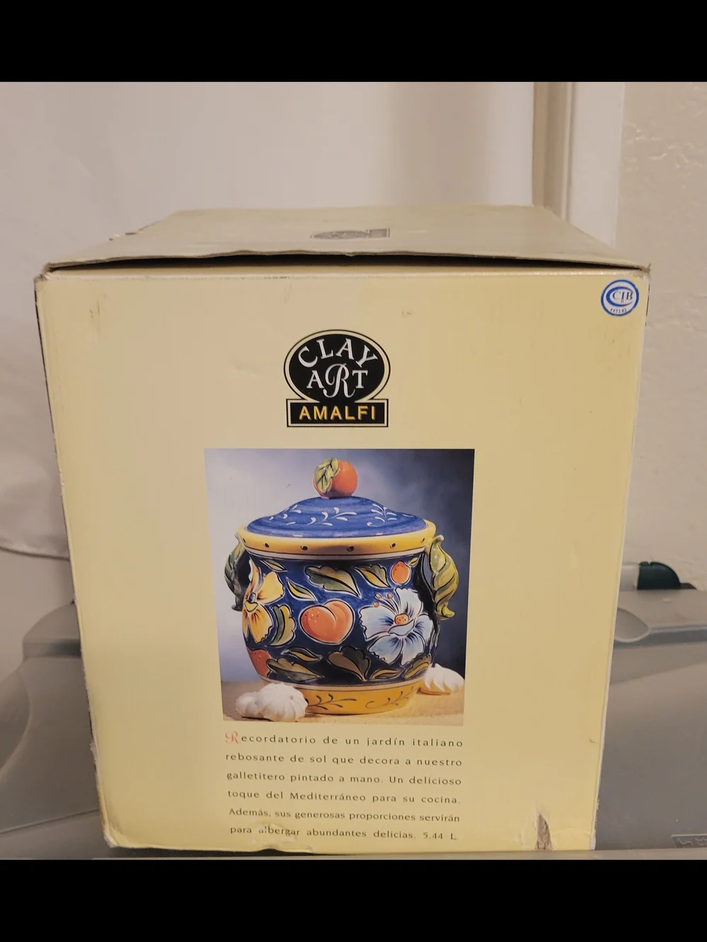 Clay Art Amalfi Hand Painted Ceramic Cookie Jar 14” NWOT
